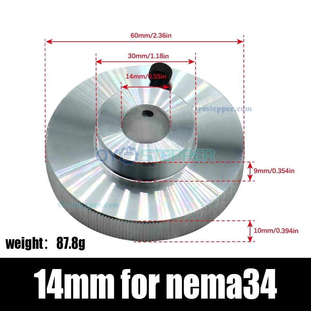 5mm/ 6.35mm/8mm/14mm Aluminum Alloy Stepper Motor Handwheel for Nema 17 Nema 23 Nema 34